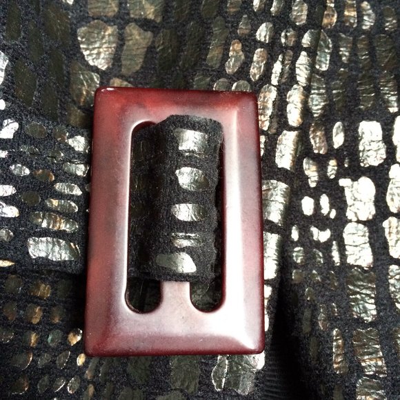 Joseph Ribkoff Jacket Sz 8 Black Reptile Snake Skin Pattern Belted Long Sleeve - Picture 7 of 9